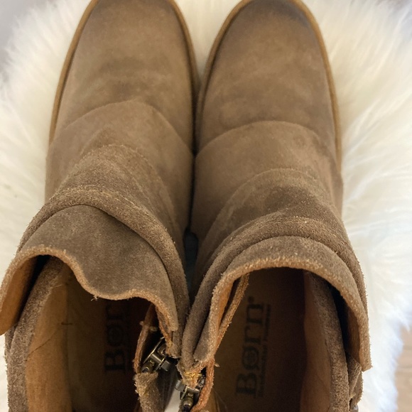 Born Brown Leather Ankle Boots with Buckle Straps Moraga Suede Boot - Picture 10 of 12